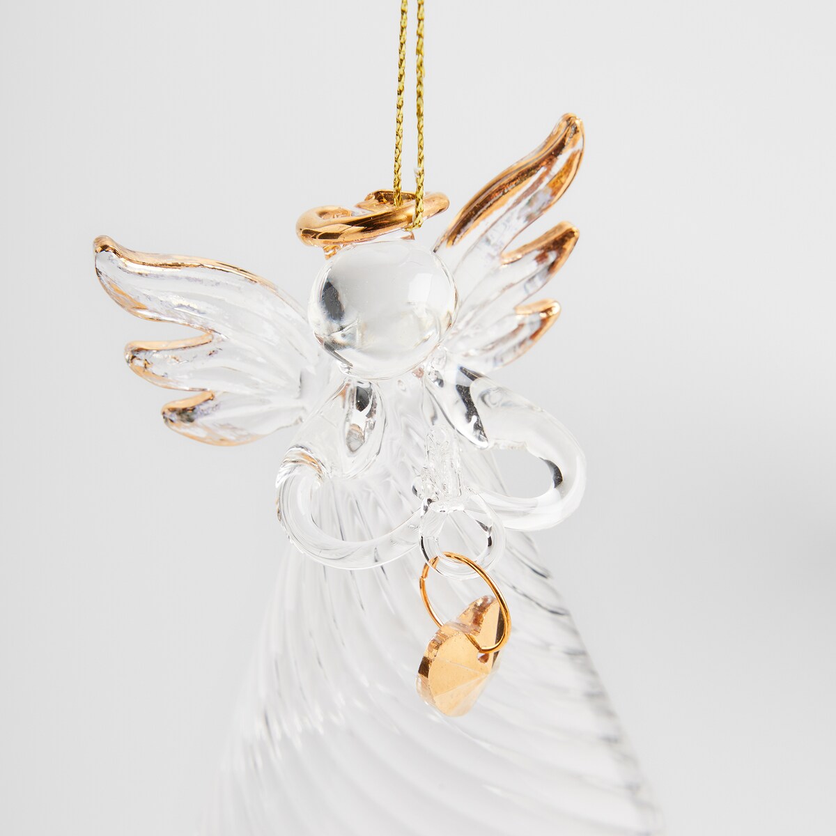 Dekoracja wisząca szklana Anhelina z motywem anioła