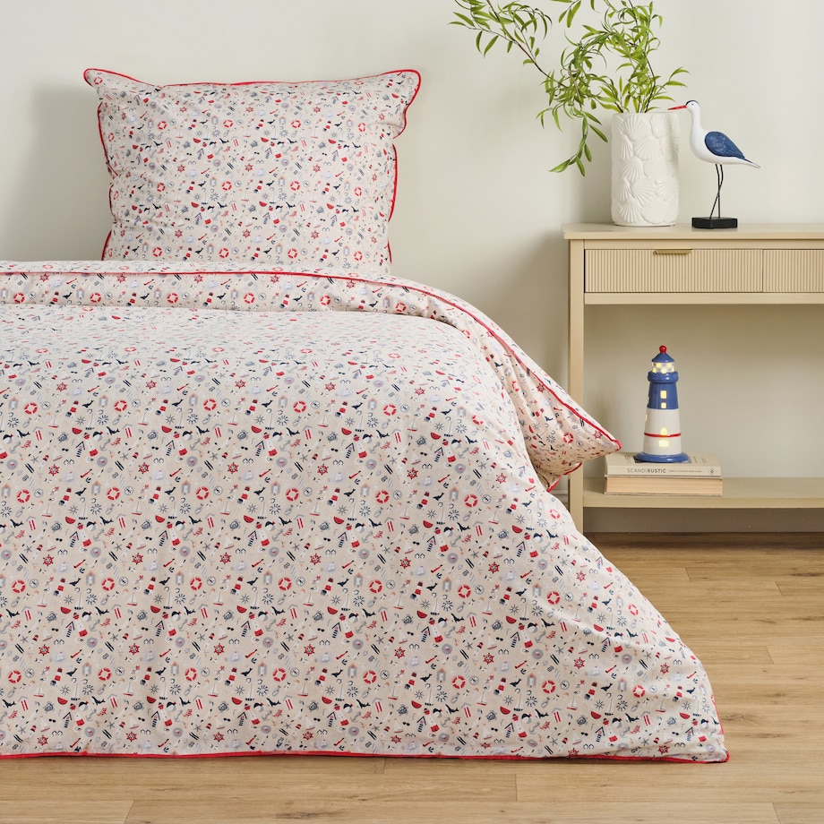 Pościel bawełniana z lamówką Pelora 140x200 cm