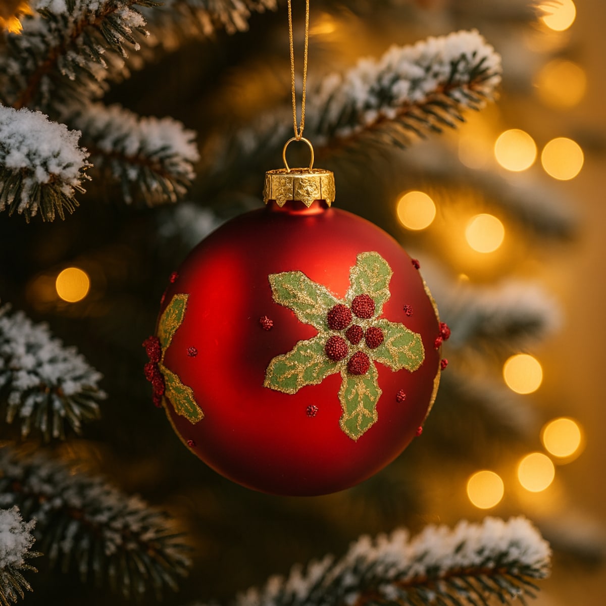 Bombka szklana Hollini z motywem gwiazdy betlejemskiej