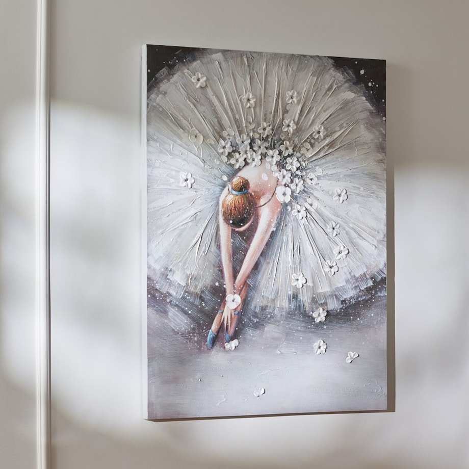 Ręcznie zdobiony obraz z płótnie z motywem baletnicy cherry slope 90x120