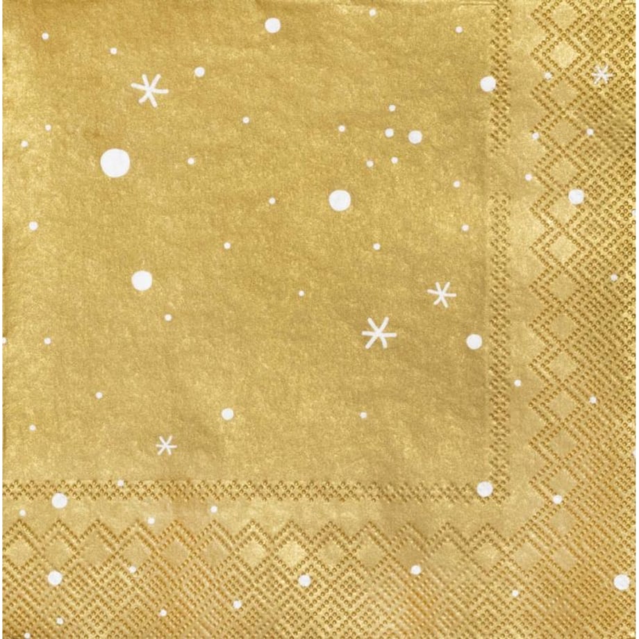 Serwetki 33x33 cm stars gold