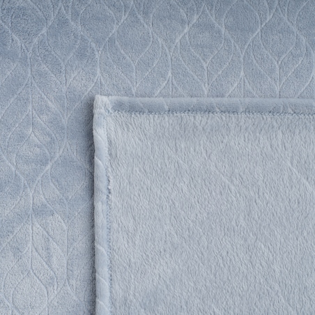 Jednokolorowy koc z wytłoczonym wzorem Violineos 150x200 cm z motywem arabeski