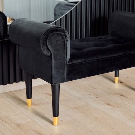 Welurowy szezlong w stylu glamour wykończony cyrkoniami atlin