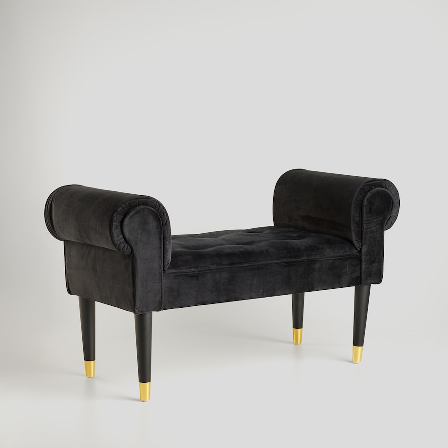 Welurowy szezlong w stylu glamour wykończony cyrkoniami atlin