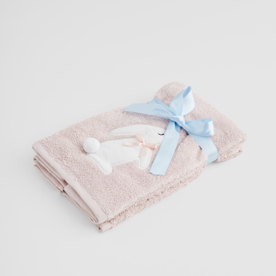 Komplet ręczników dekoracyjnych do twarzy lub rąk 2szt Kirossi 30x50 cm z motywem królika