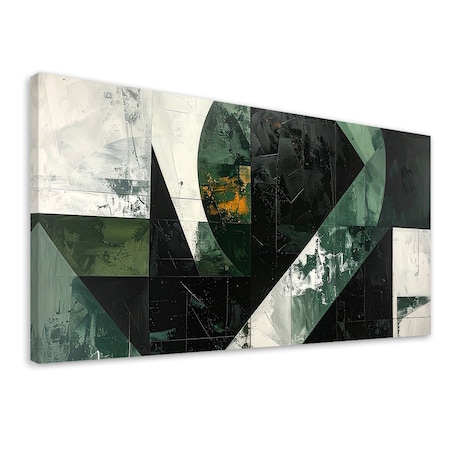 Obraz do salonu sypialni biura kuchni, Abstrakcja kształty zielony szary