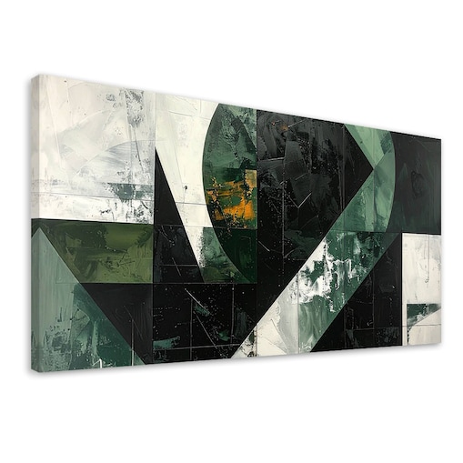 Obraz do salonu sypialni biura kuchni, Abstrakcja kształty zielony szary