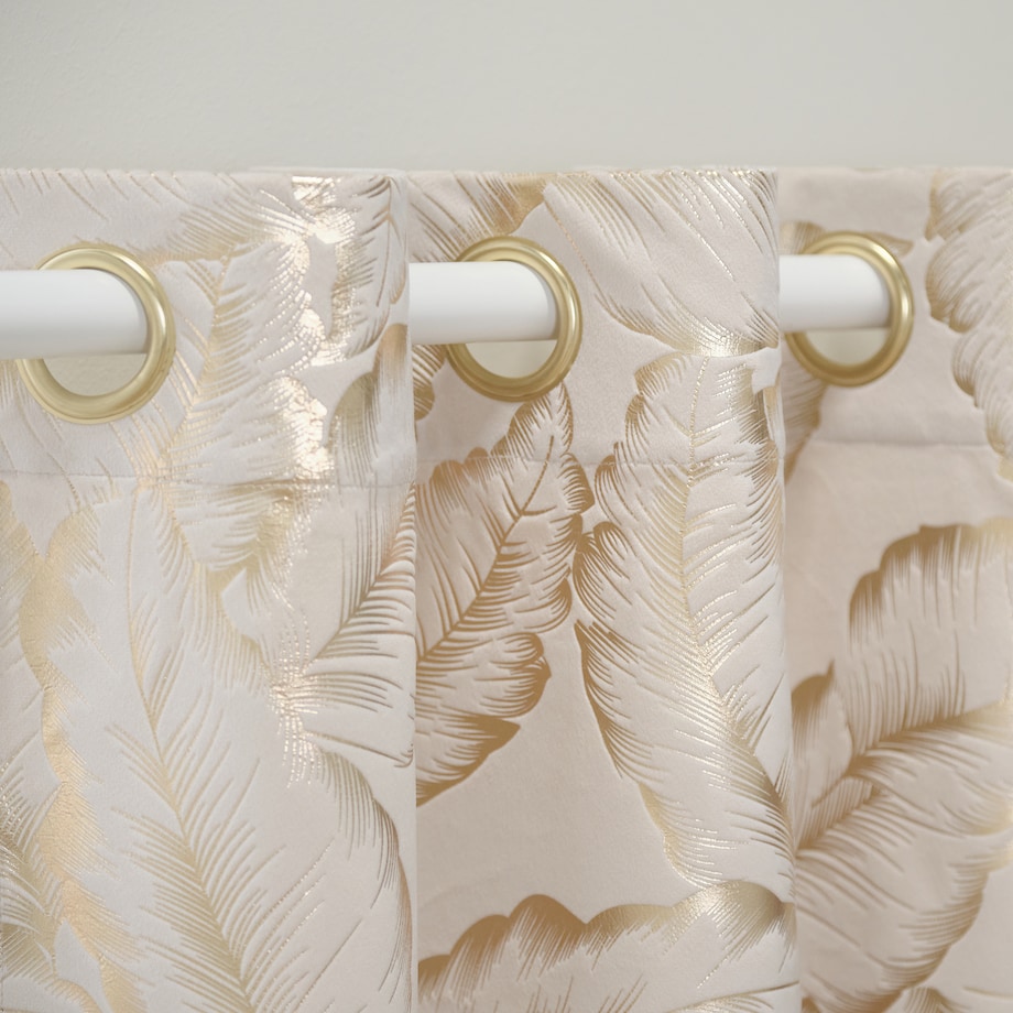 Zasłona Welwetowa Foglare 140x280 cm z motywem liściastym