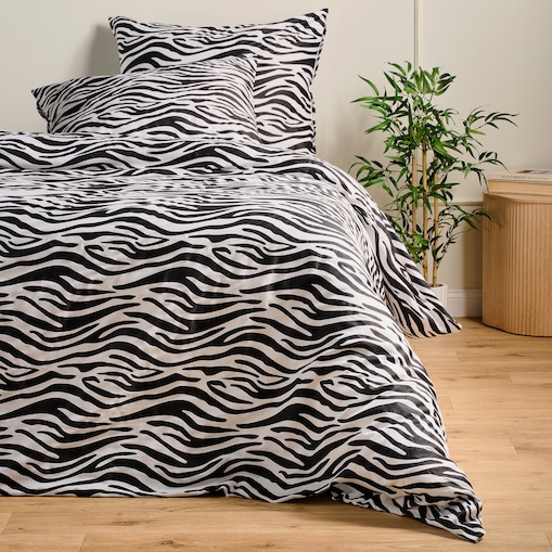Pościel z bawełny satynowej Zebrini 160x200 cm z motywem zwierzęcym