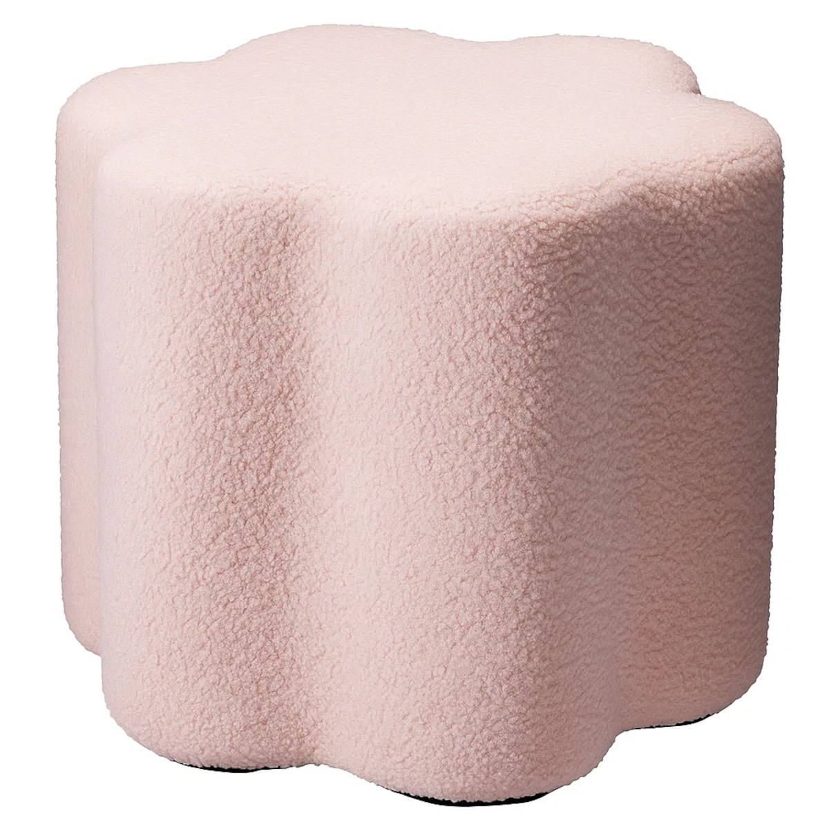 Pufa kwiatek YORE, tapicerka baranek, 34 x 34 x 29 cm