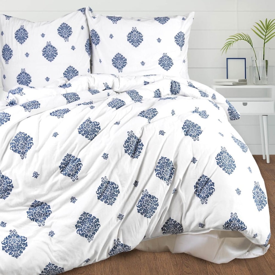 Pościel jersey 160x200 Niebieski ornament