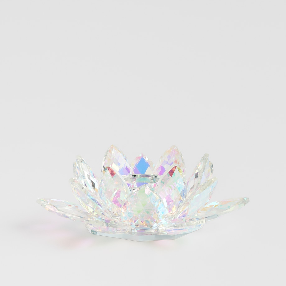 Świecznik Cristal shine z motywem kwiatowym