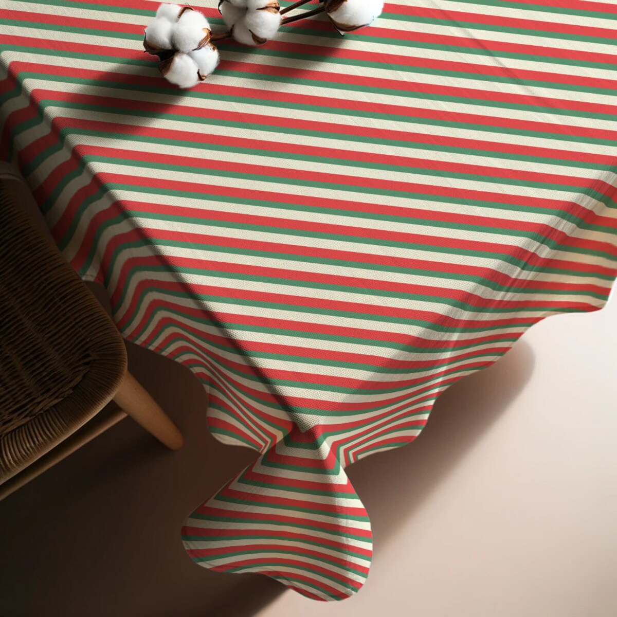 Obrus świąteczny - Kolorowe pasy 140x220 cm