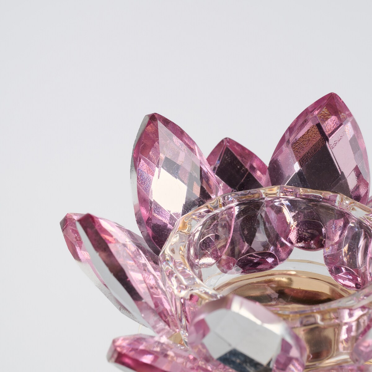 Świecznik Cristal shine long z motywem kwiatowym