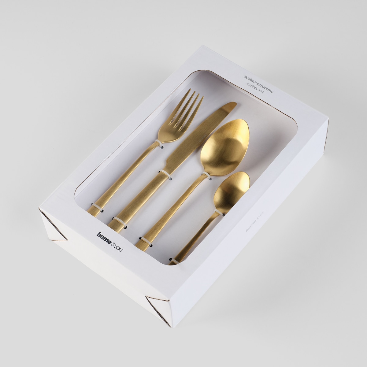 Komplet złotych sztućców Finne 24 szt.