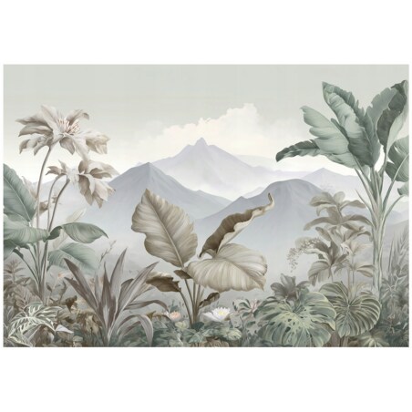 Fototapeta Do Sypialni Salonu Na Flizelinie Dżungla Natura Szary 400x280