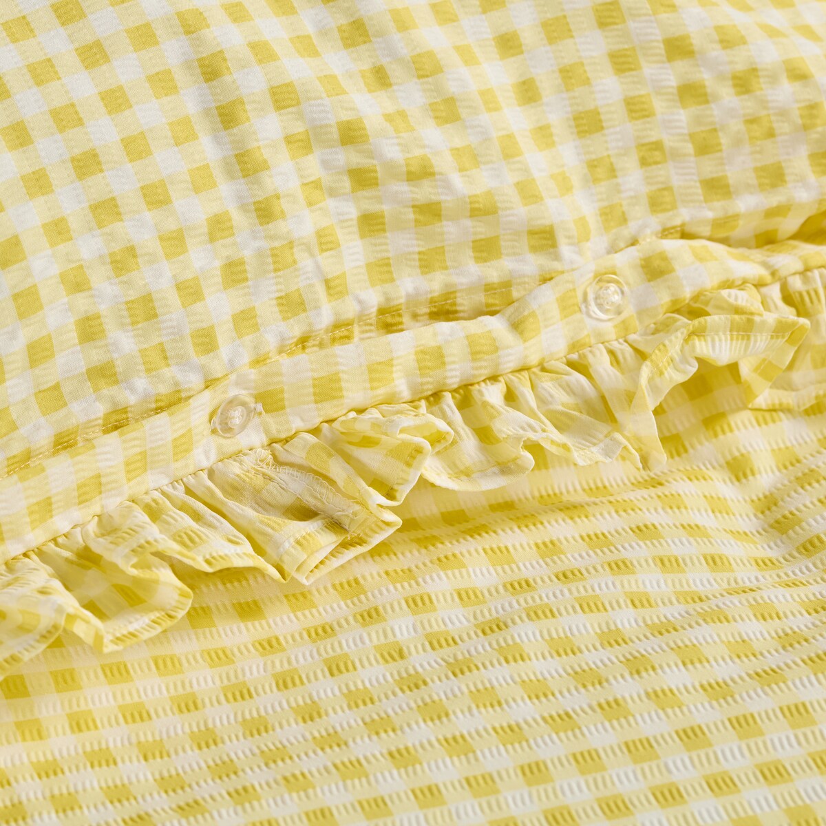 Pościel z kory z falbaną Minomi 200x220 cm w kratę