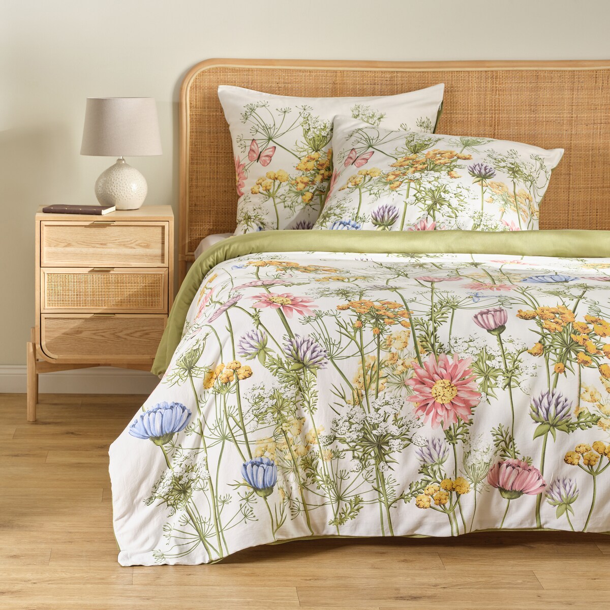 Pościel z bawełny satynowej Koperino 160x200 cm z motywem kwiatowym