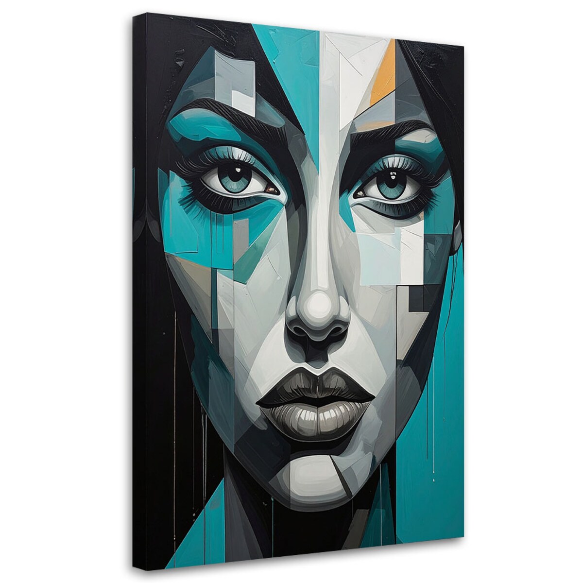 Obraz do salonu sypialni salonu, Kobieta Portret Turkusowy