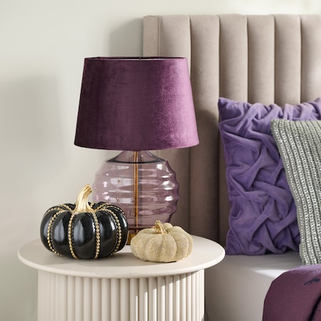 lampa stołowa ze szklaną podstawą stryker