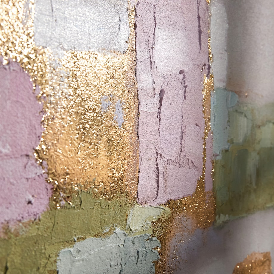 Ręcznie zdobiony obraz abstrakcja z elementami złota cilaro 80x120