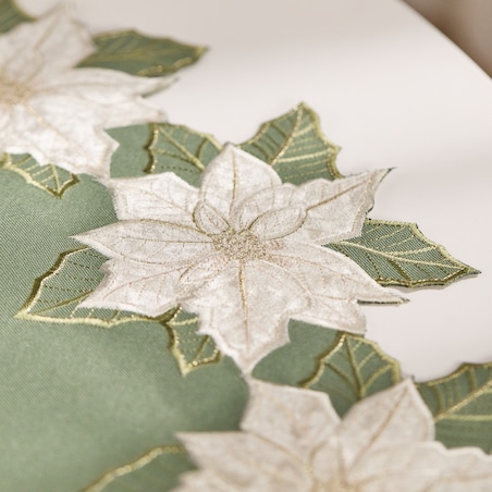 Serweta Haftowana Poinsettia xmas