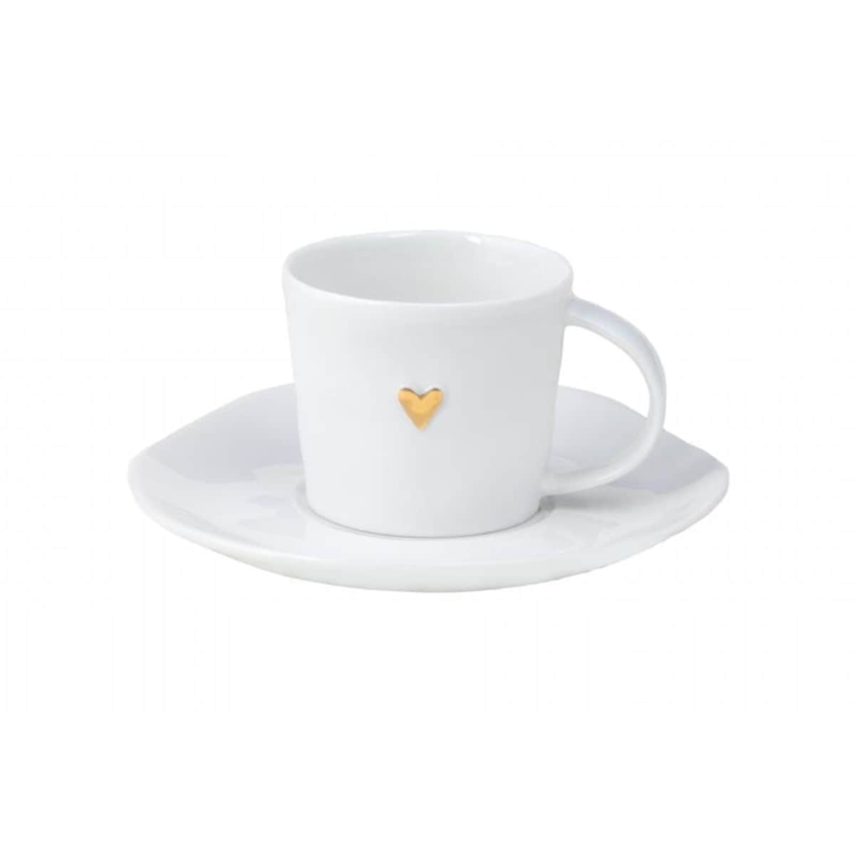 Filiżanka do espresso ze spodkiem Złote Serce, 100ml, Blomus