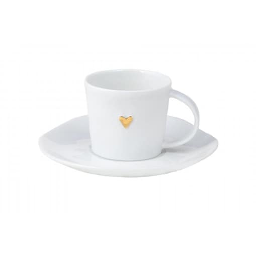 Filiżanka do espresso ze spodkiem Złote Serce, 100ml, Blomus