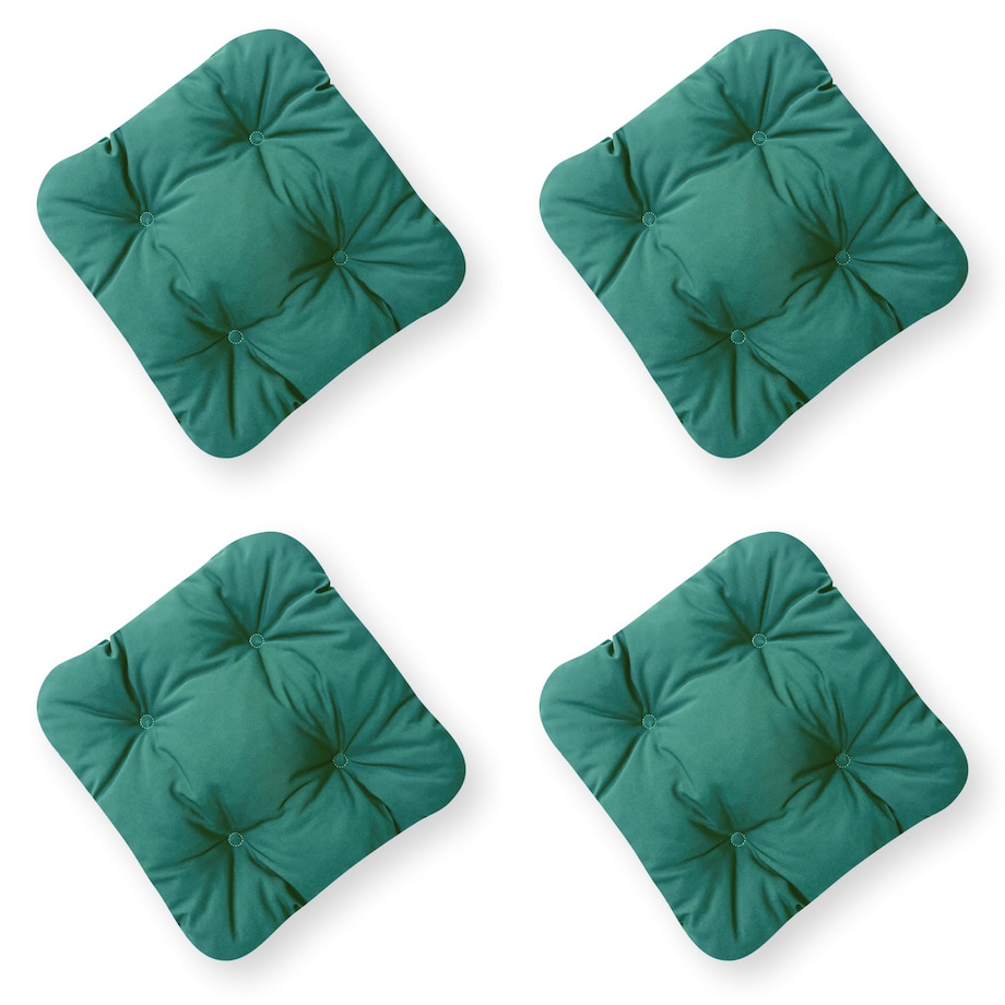 Zestaw 4 poduszek na krzesło/stołek, UV i wodoodporne, 45x45 cm, Szary