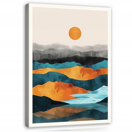 OBRAZ ABSTRAKCJA ZŁOTY TURKUS NA PŁÓTNIE ŚCIANĘ DO SYPIALNI SALONU 40x30