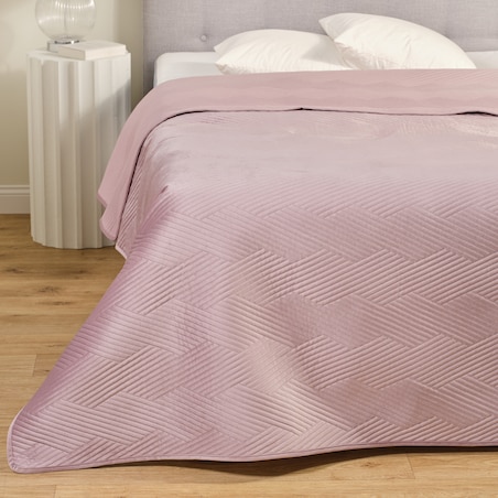 Jednokolorowa narzuta na łóżko z wytłoczonym wzorem Trialett 180x220 cm