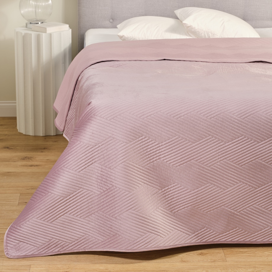 Jednokolorowa narzuta na łóżko z wytłoczonym wzorem Trialett 180x220 cm