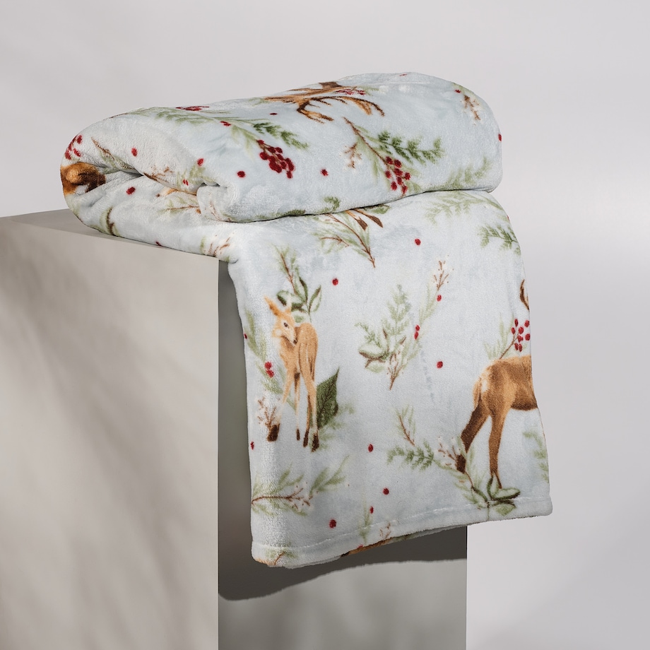 Drukowany koc Wildero 150x200 cm z motywem zwierząt leśnych