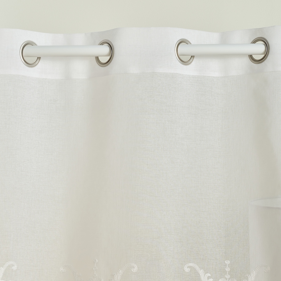 Firana haftowana Ariela 140x250 cm z motywem arabeski