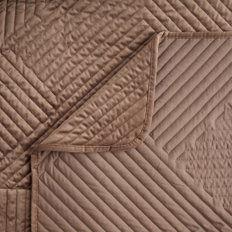 Jednokolorowa narzuta na łóżko Minister 240x260 cm z motywem geometrycznym