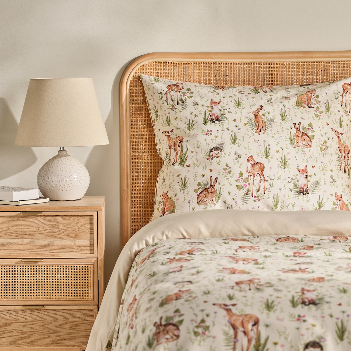 Pościel z bawełny satynowej Bambik 140x200 cm z motywem zwierzęcym