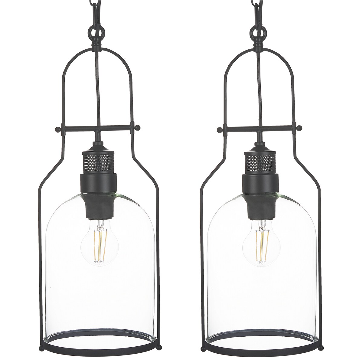 Zestaw 2 lamp wiszących BASHILO Metal Czarny