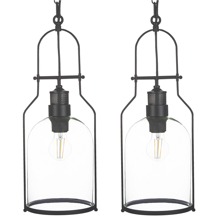 Zestaw 2 lamp wiszących BASHILO Metal Czarny