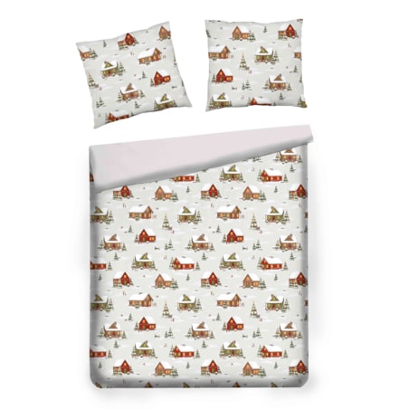 Pościel z bawełny satynowej Winhurst 200x220 cm z motywem choinki