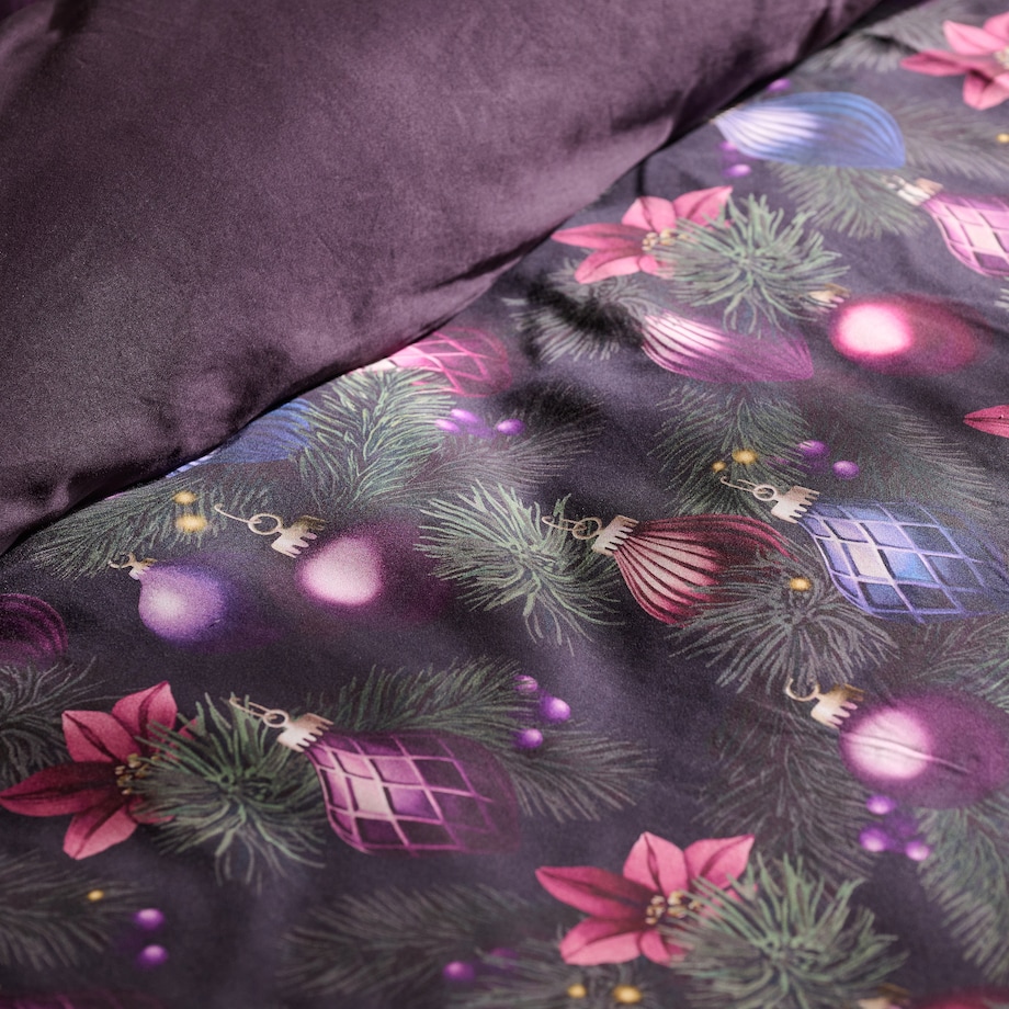 Pościel z bawełny satynowej Miravella 160x200 cm z motywem choinki