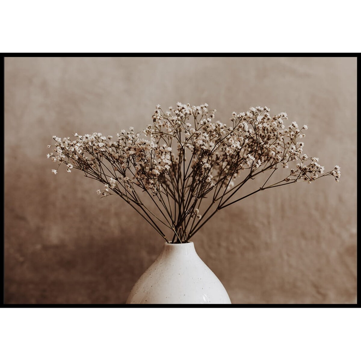 plakat białe suszone kwiaty 1 30x40 cm
