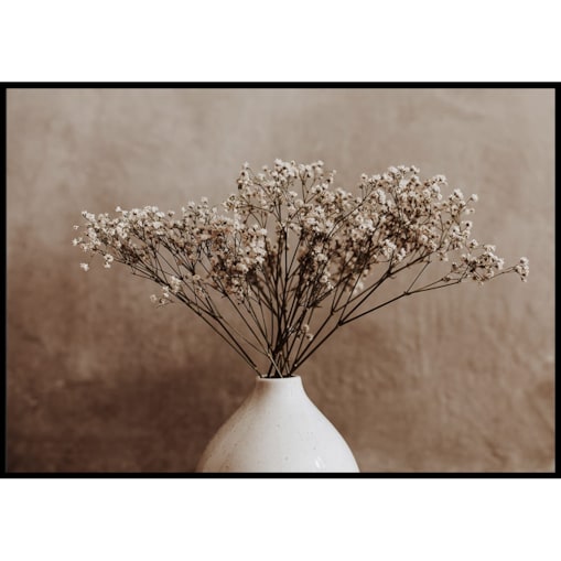 plakat białe suszone kwiaty 1 30x40 cm