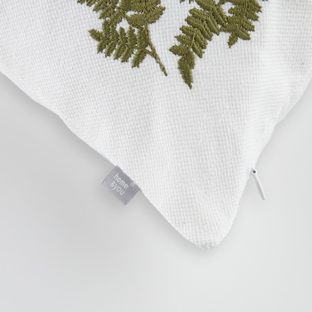 Poszewka Haftowana Fern 45x45 cm z motywem liściastym
