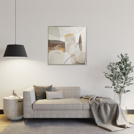 Ręcznie zdobiony obraz w ramie Lija z motywem geometrycznym