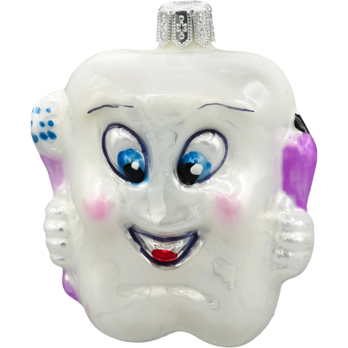 Bombka choinkowa: Ząbek z pastą i szczoteczką: fioletowy