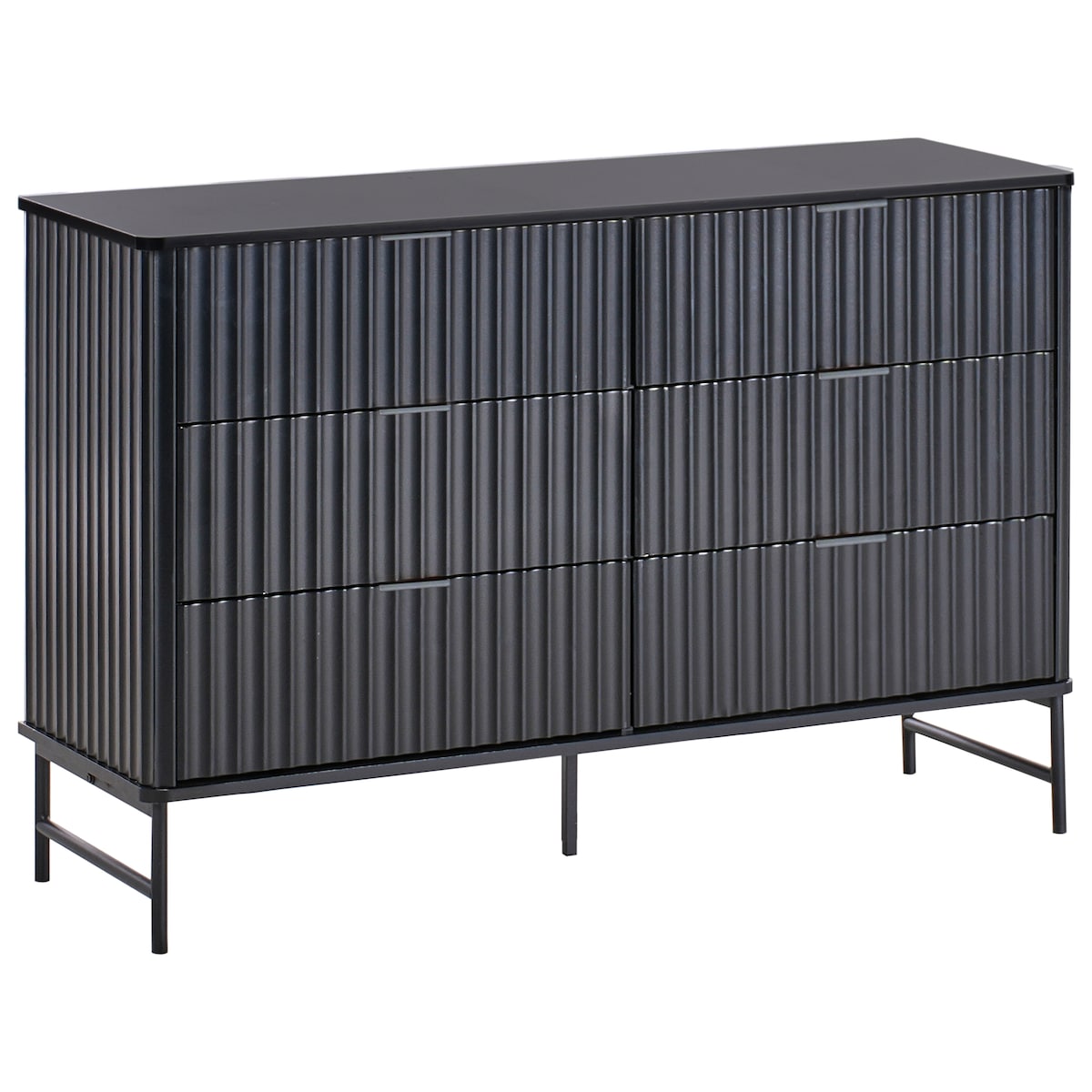 Komoda 6 szuflad GLASTONBURY Czarny