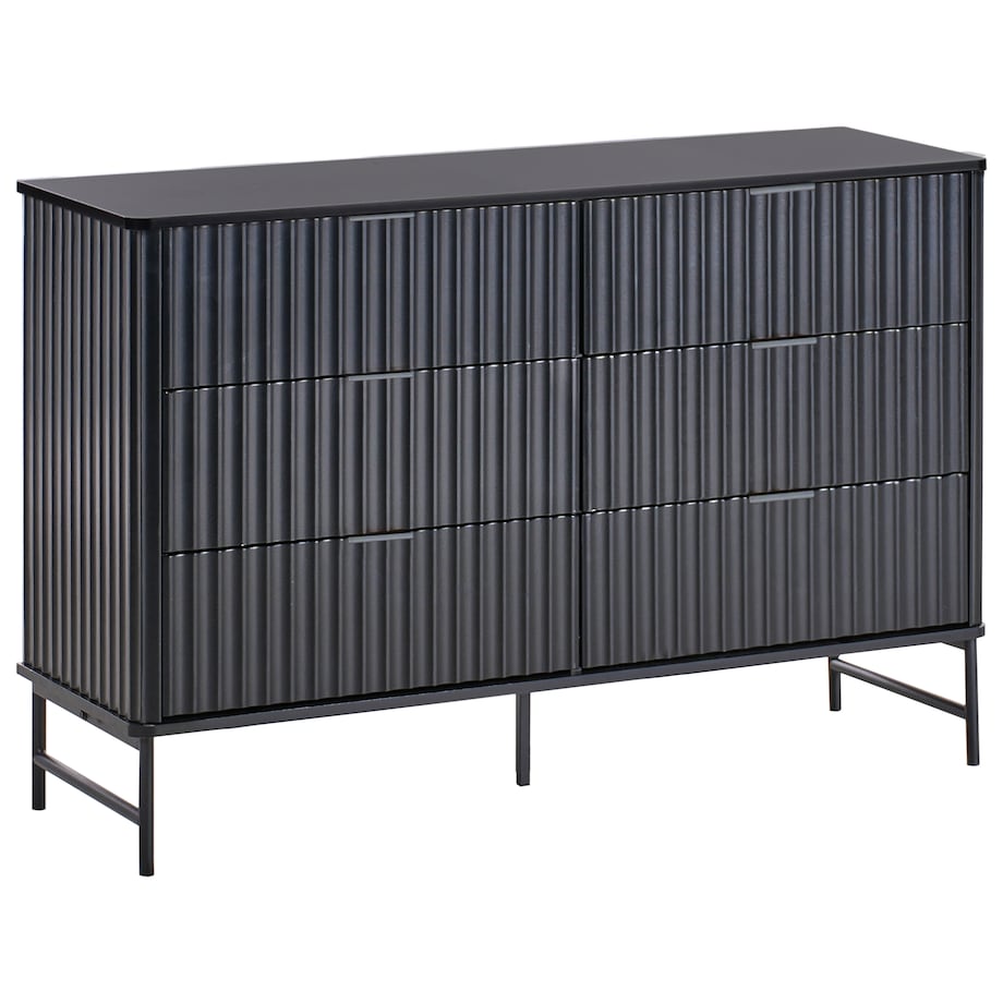 Komoda 6 szuflad GLASTONBURY Czarny