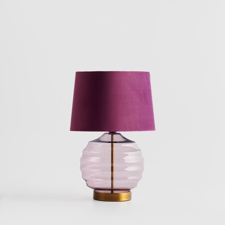 lampa stołowa ze szklaną podstawą stryker