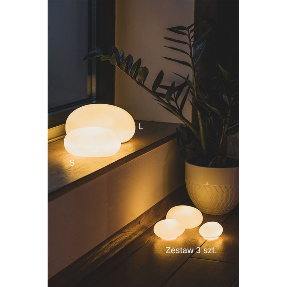 Lampa LED S Świecące kamienie, 15.5 x 9.5 x 7.5 cm, Raeder