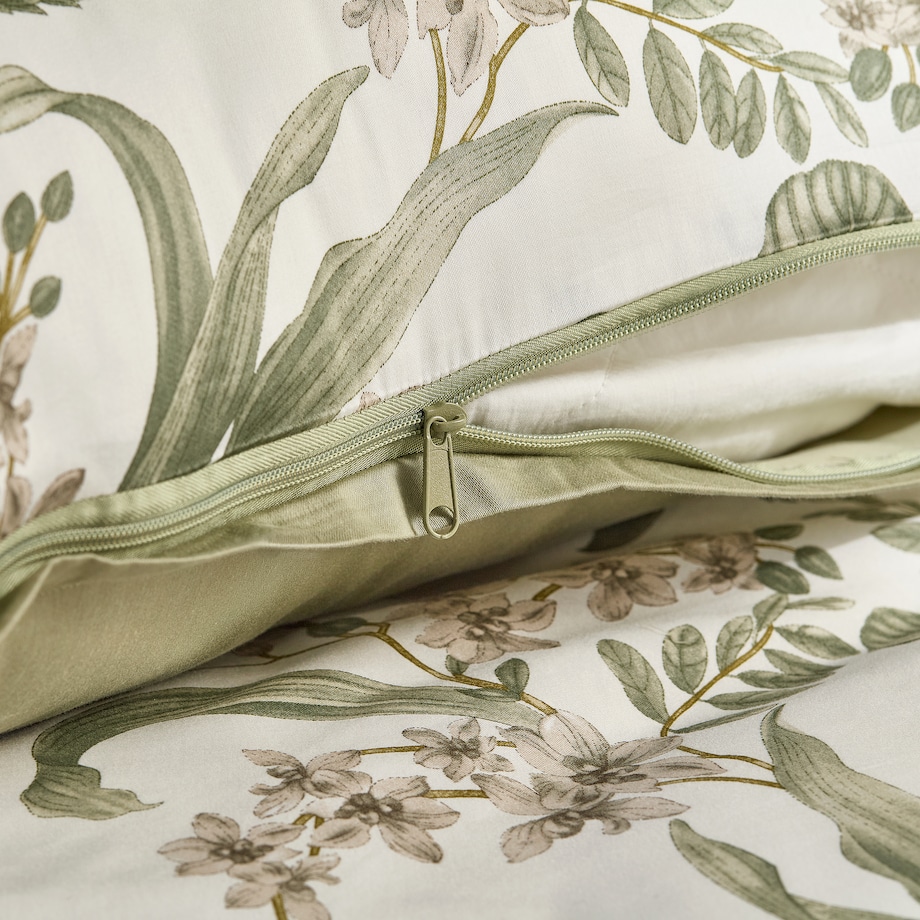 Pościel z bawełny satynowej Mirahob 200x220 cm z motywem roślinnym